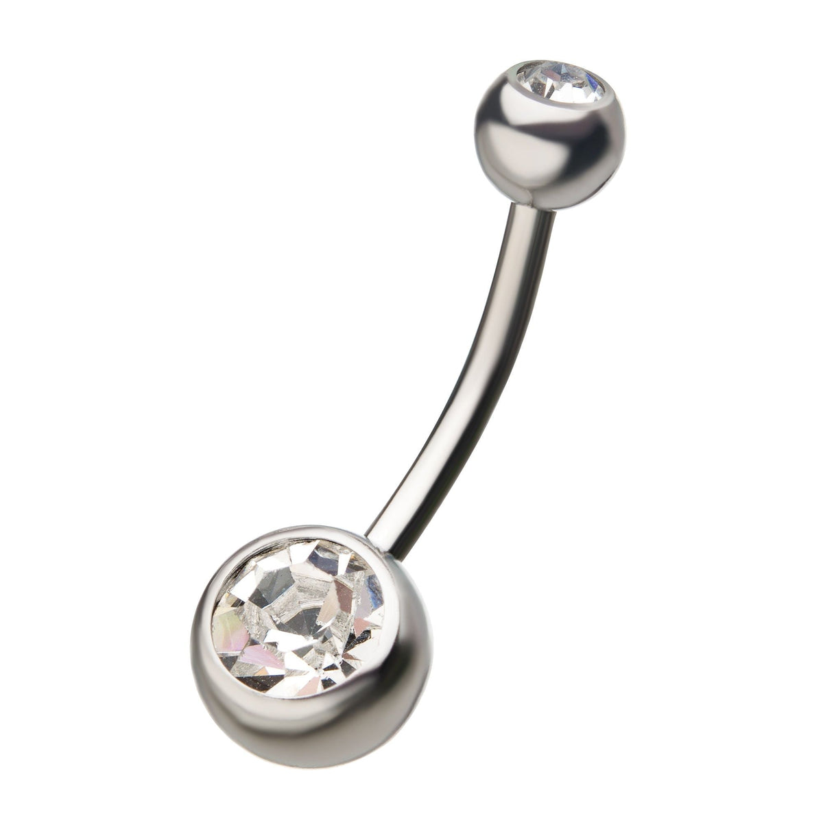 TBD-Belly Double Gem 58mm Ball Clear CZ Gem Fixed Navels -Rebel Bod-RebelBod
