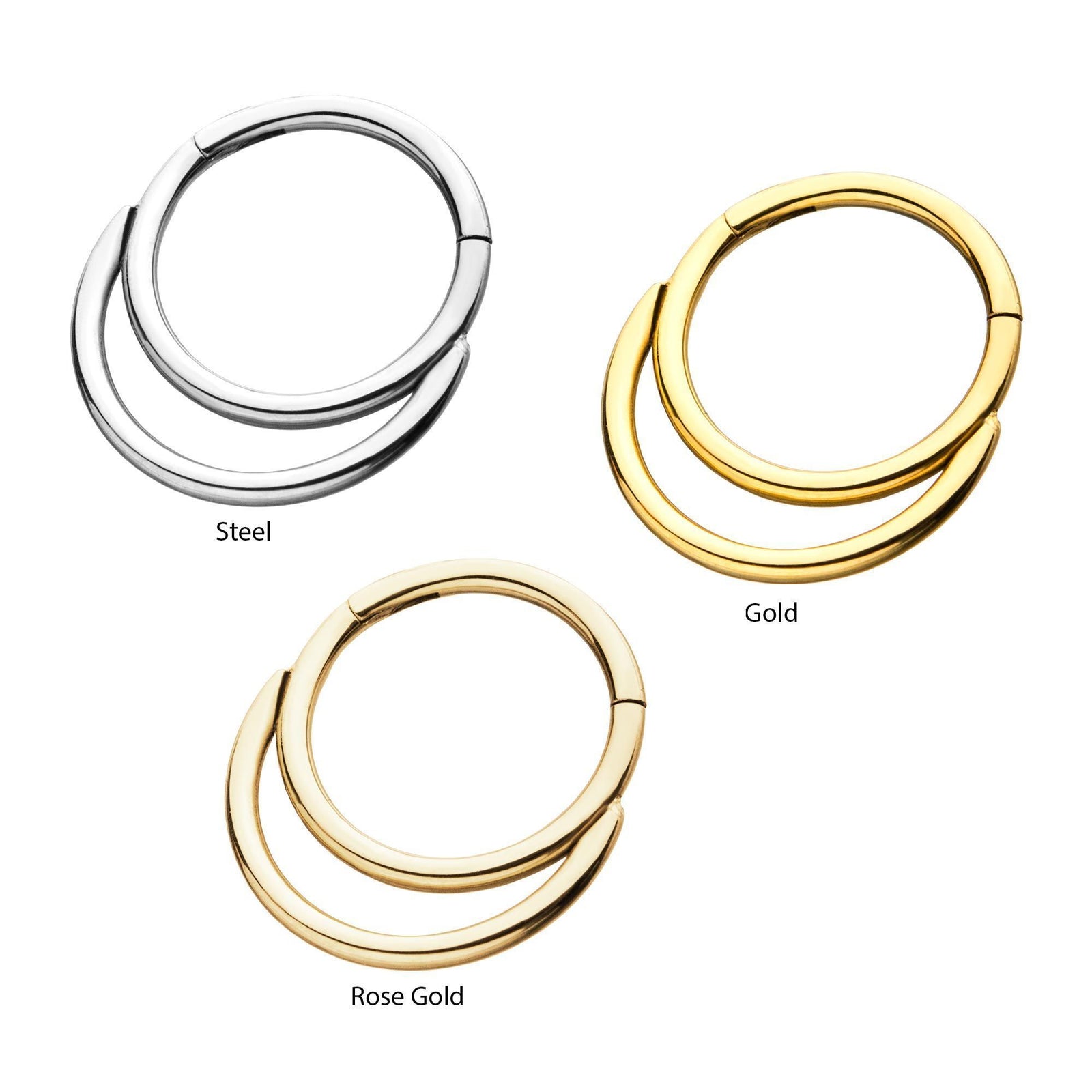 SEAMLESS CLICKER Double Hoop Clicker Hinged Segment Ring sbvsgrhk81 -Rebel Bod-RebelBod