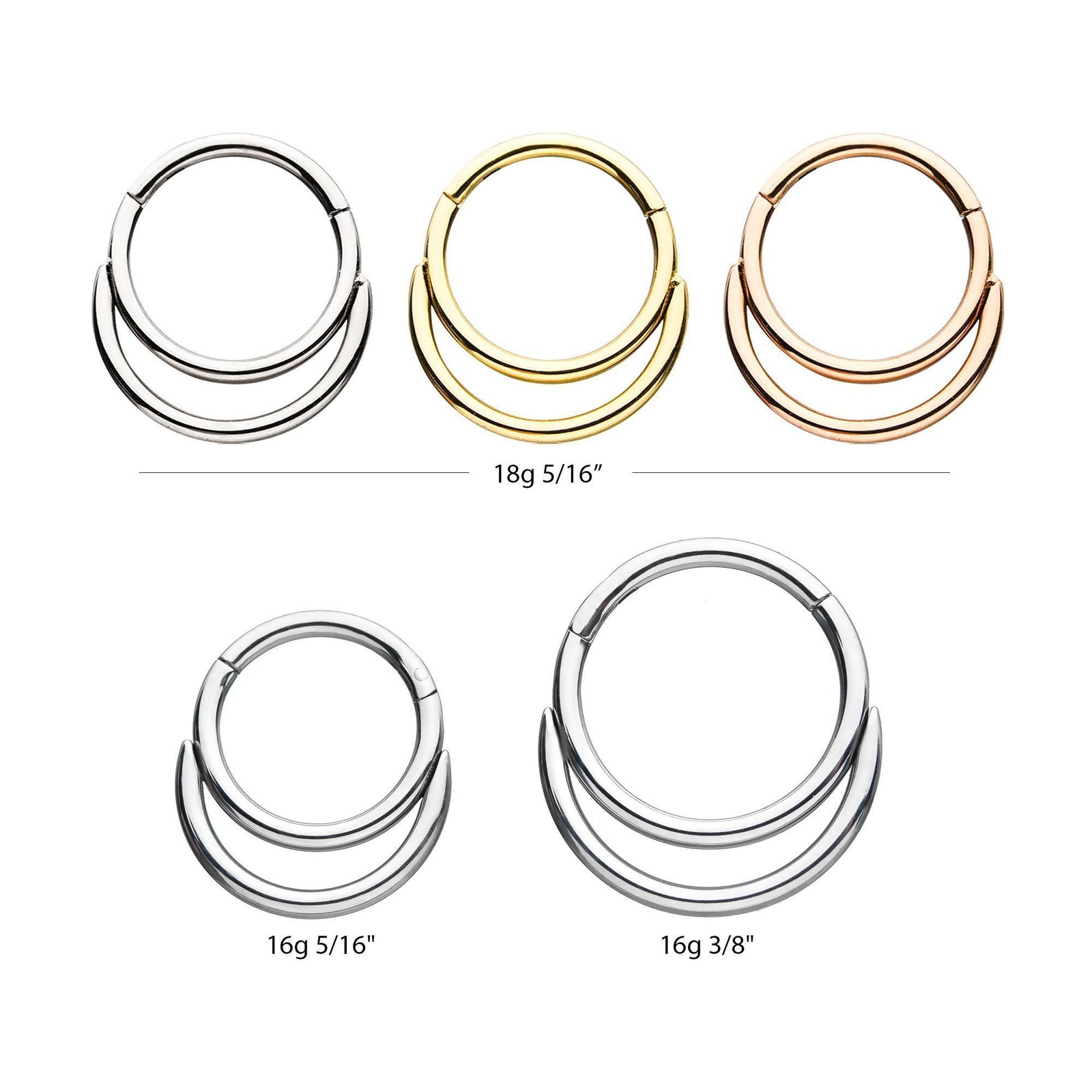 SEAMLESS CLICKER Double Hoop Clicker Hinged Segment Ring sbvsgrhk81 -Rebel Bod-RebelBod