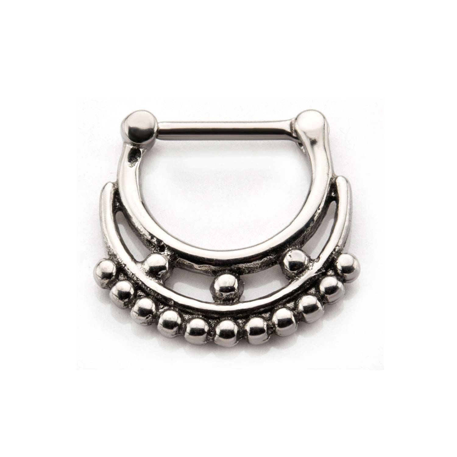 Clicker - Cartilage | Septum Double Row Beads Septum Clickers -Rebel Bod-RebelBod
