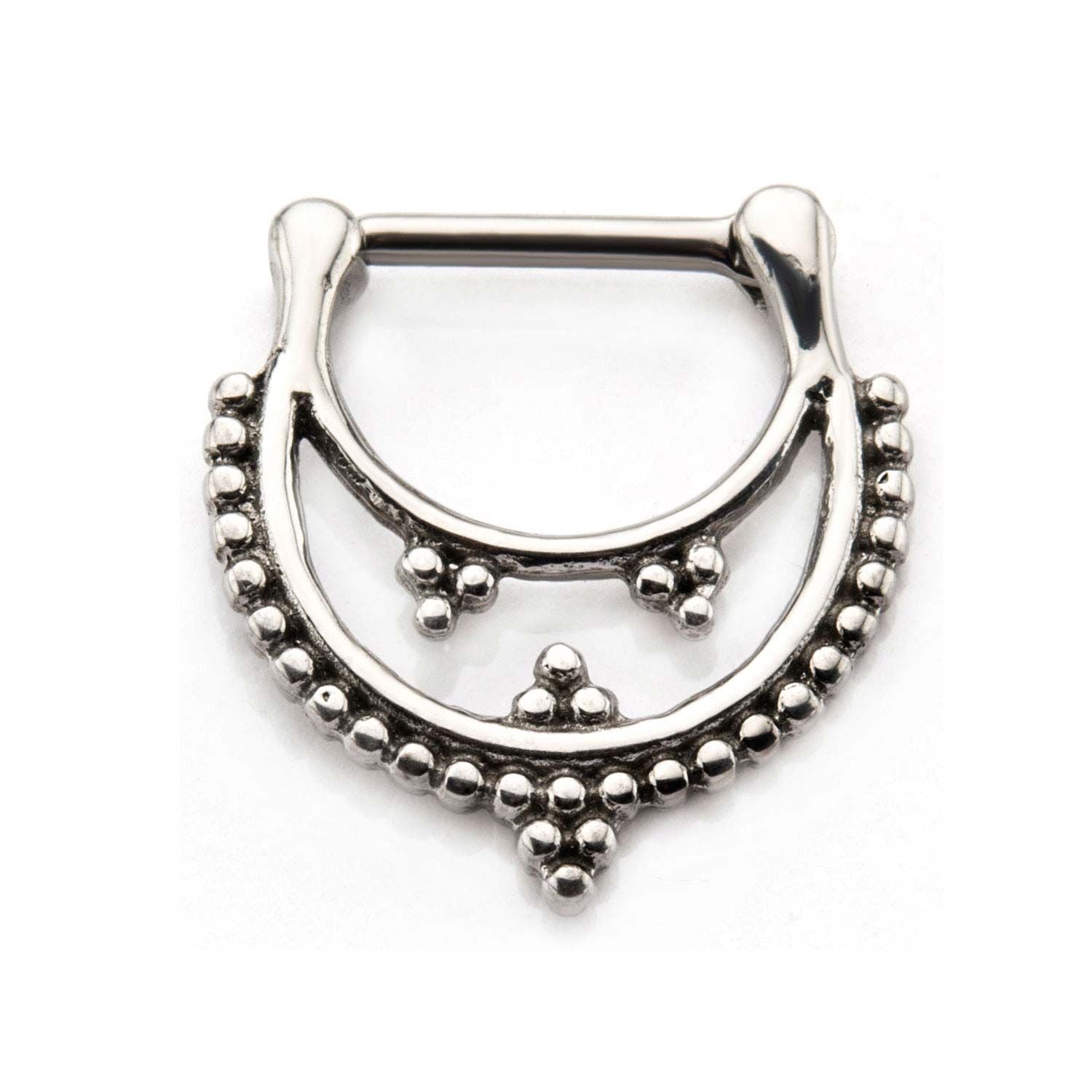 Clicker - Cartilage | Septum Double Row Mini Beads Septum Clickers -Rebel Bod-RebelBod