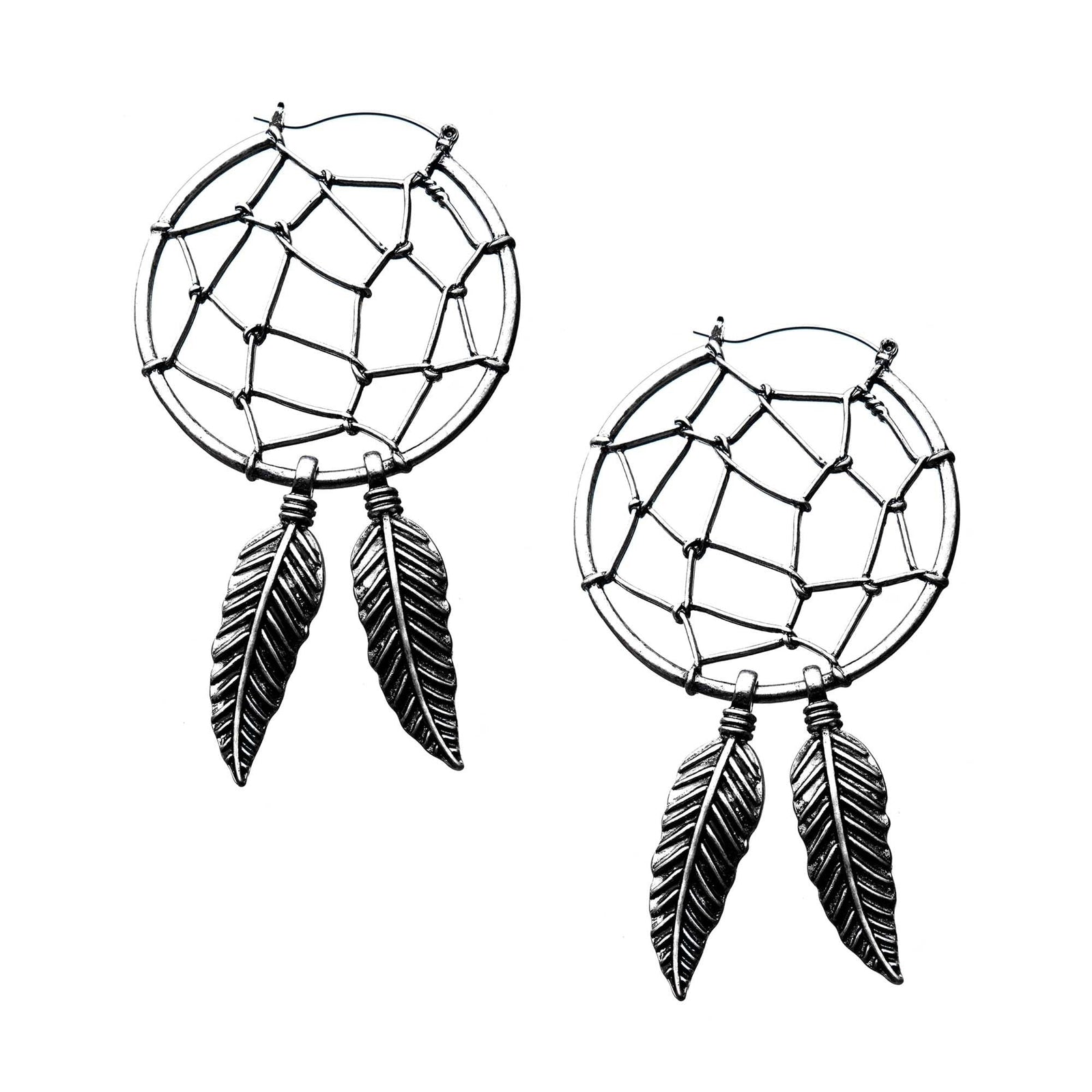 Tapers - Hanging Dreamcatcher Plughoop Earrings -Rebel Bod-RebelBod