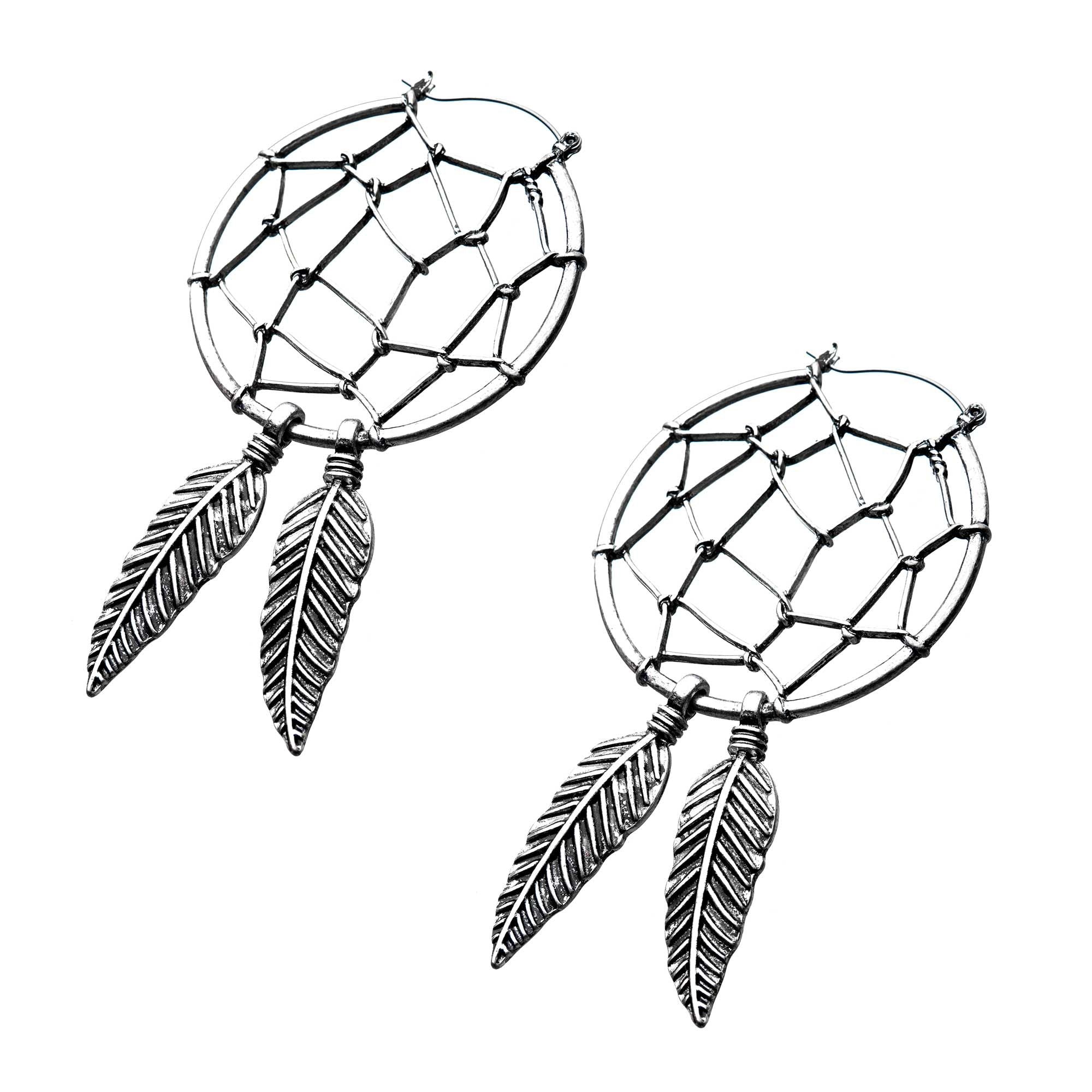 Tapers - Hanging Dreamcatcher Plughoop Earrings -Rebel Bod-RebelBod