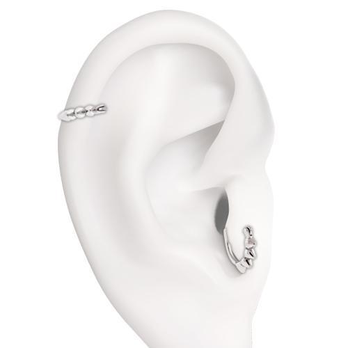Ear Clicker 16G 1/4 Straight 4 Spikes Rounded Ends - 1 Piece