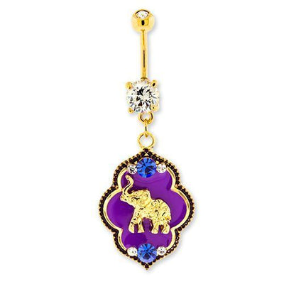 Elephant Cameo Belly Ring - 1 Piece