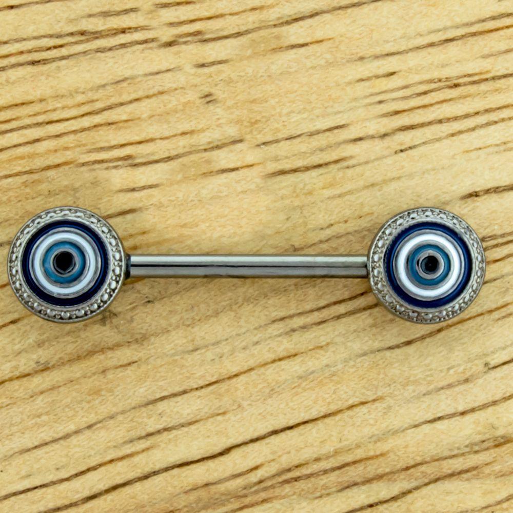 Nipple Barbell Evil Eye Nipple Barbell - 1 Piece -Rebel Bod-RebelBod