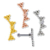 Externally Threaded 316L Cartilage Barbell Earring Ball w/ Beaded Arch Four Points Beads - 1 Piece