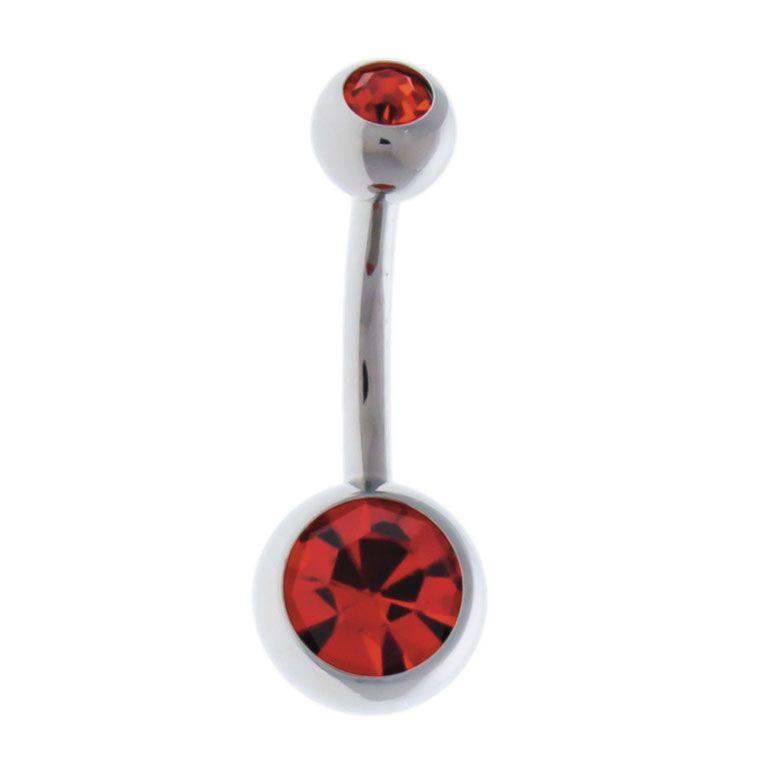 Belly Ring - No Dangle Externally Threaded Double Gem Navel Curves - 1 Piece #SPLT#6 -Rebel Bod-RebelBod