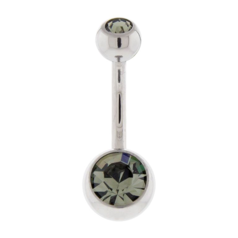 Belly Ring - No Dangle Externally Threaded Double Gem Navel Curves - 1 Piece #SPLT#6 -Rebel Bod-RebelBod