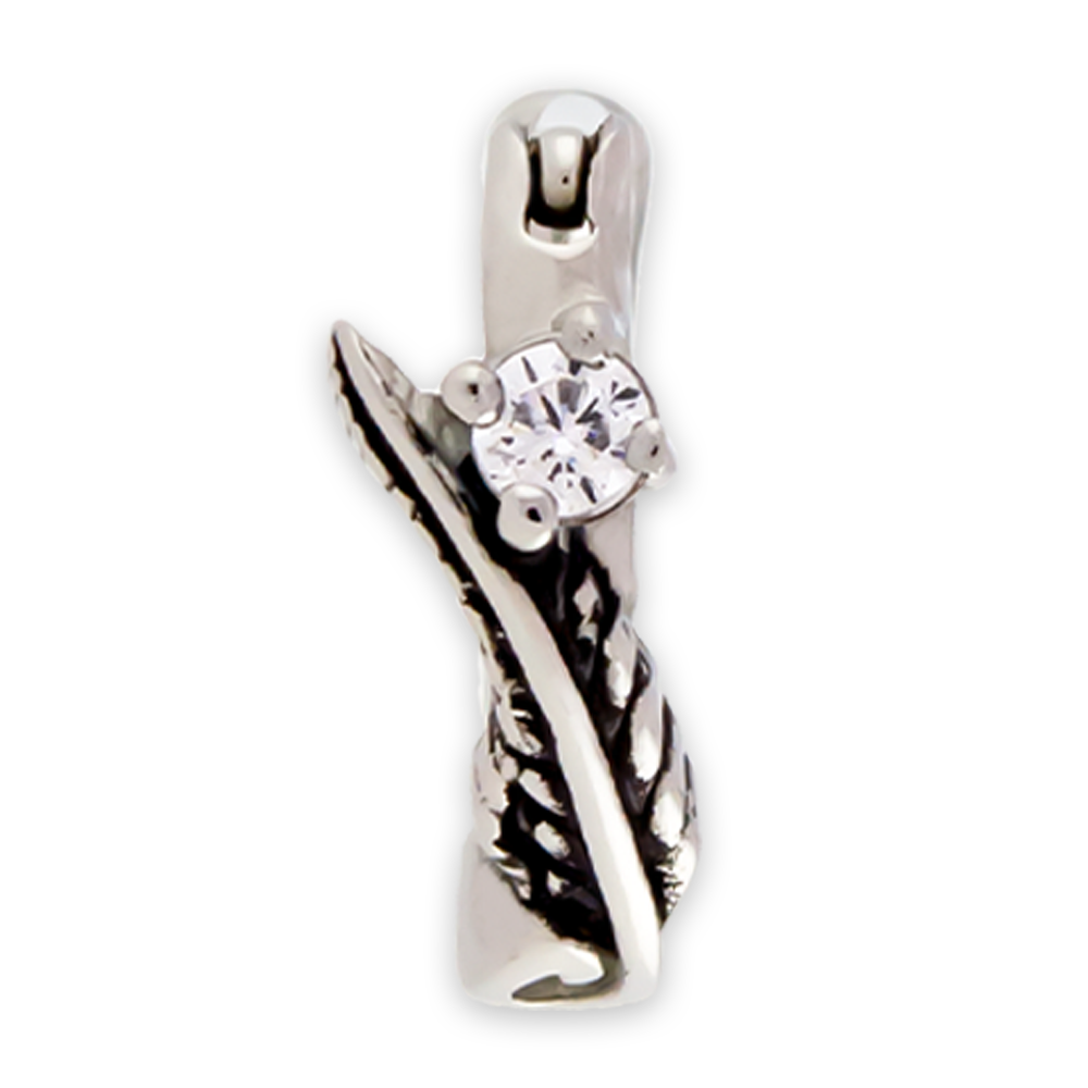 SEAMLESS CLICKER Feather and Gem Ear Clicker - 1 Piece -Rebel Bod-RebelBod
