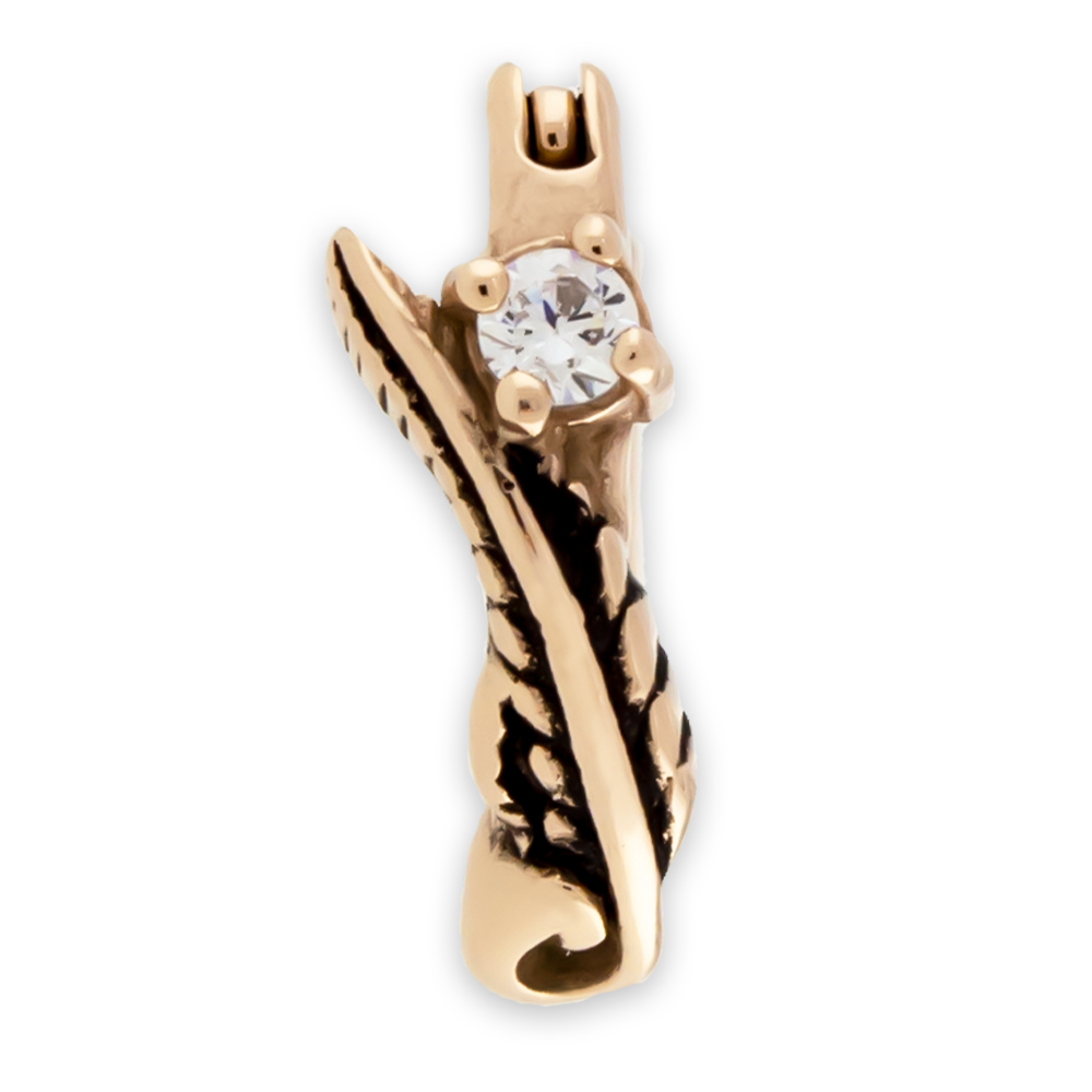 SEAMLESS CLICKER Feather and Gem Ear Clicker - 1 Piece -Rebel Bod-RebelBod