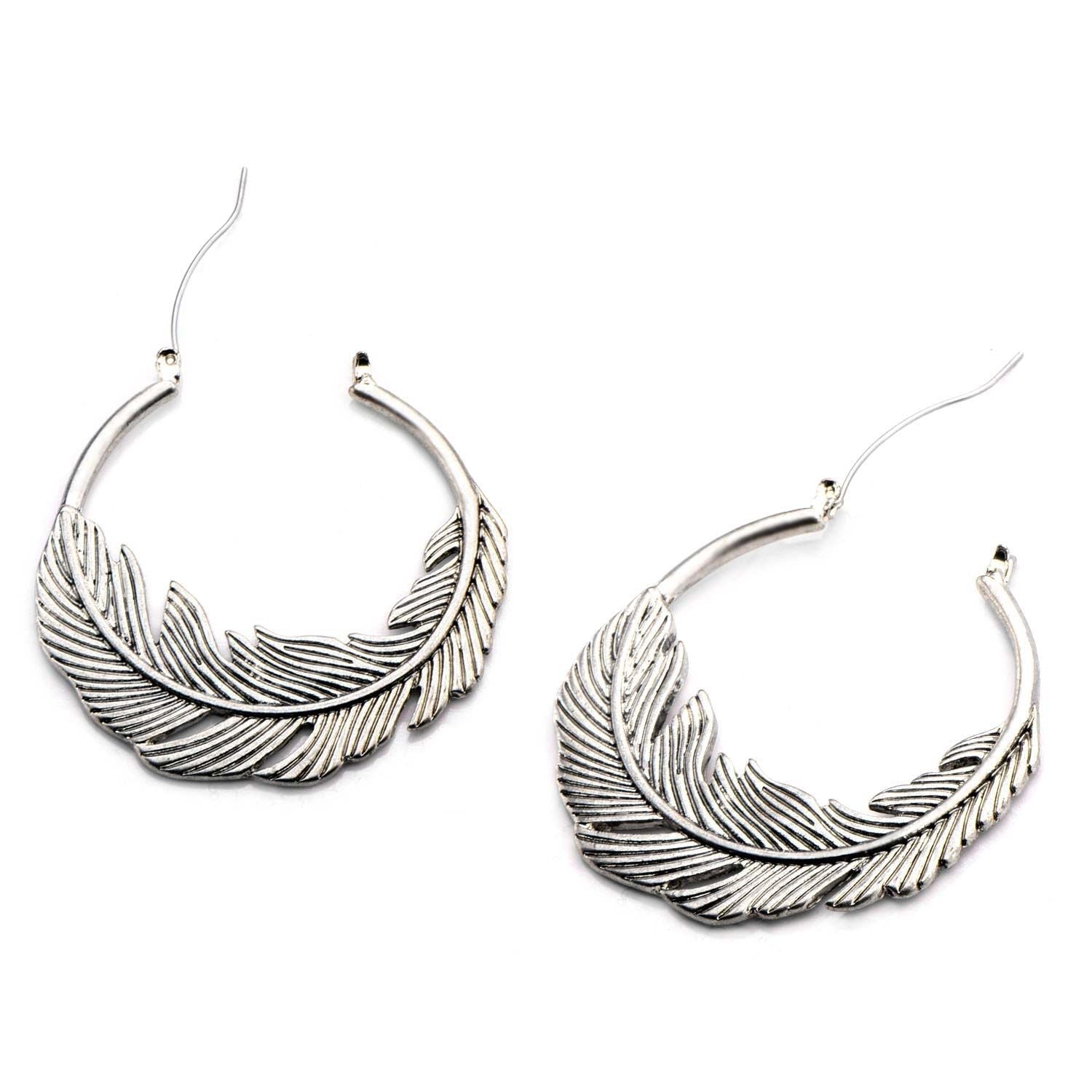 Tapers - Hanging Feather Plug Hoops -Rebel Bod-RebelBod