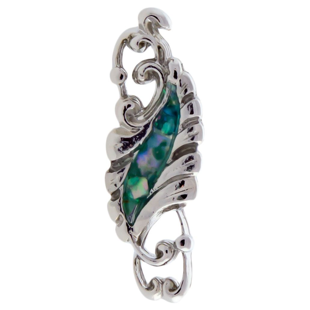STRAIGHT BARBELL Filigree Albalone Ear Barbell - 1 Piece -Rebel Bod-RebelBod