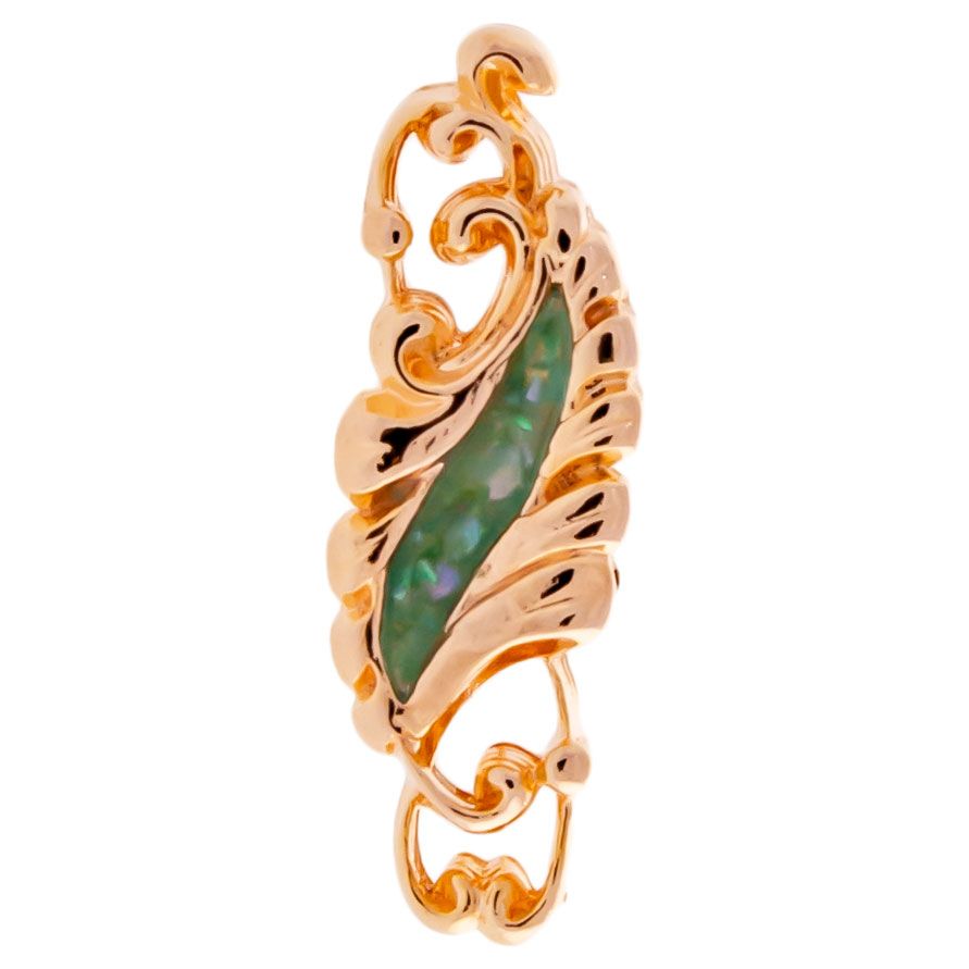 STRAIGHT BARBELL Filigree Albalone Ear Barbell - 1 Piece -Rebel Bod-RebelBod