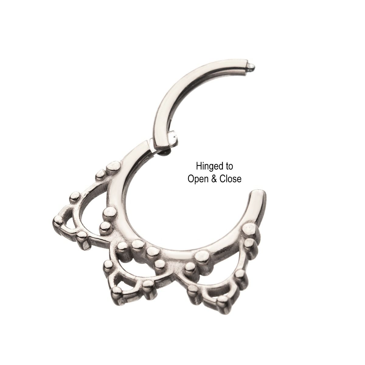 SEAMLESS CLICKER Filigree Fan Hinged Segment rings -Rebel Bod-RebelBod