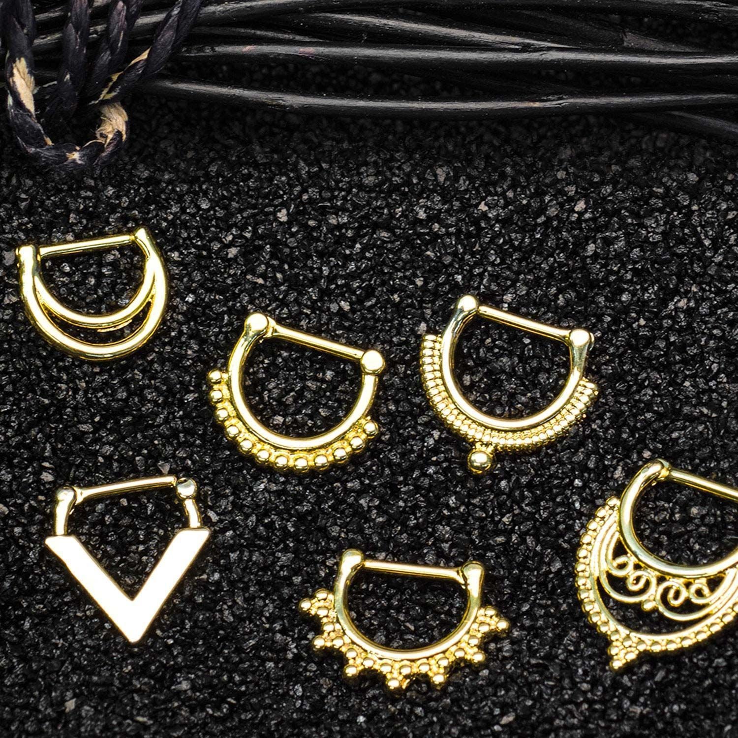 Filigree Scroll and Beads Septum Clicker / Daith Clicker - 1 Piece