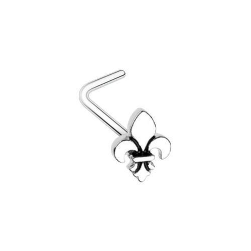 Fleur De Lis L-Shape Nose Ring