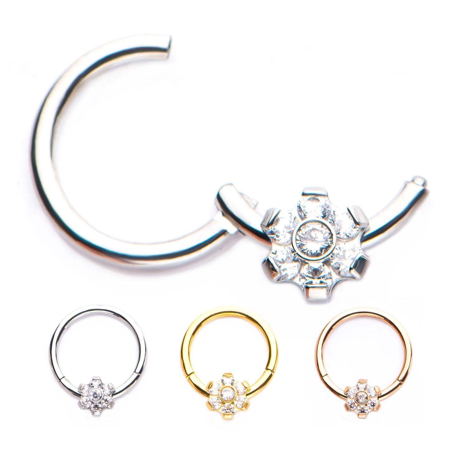 Flower Clicker Hinged Segment Ring