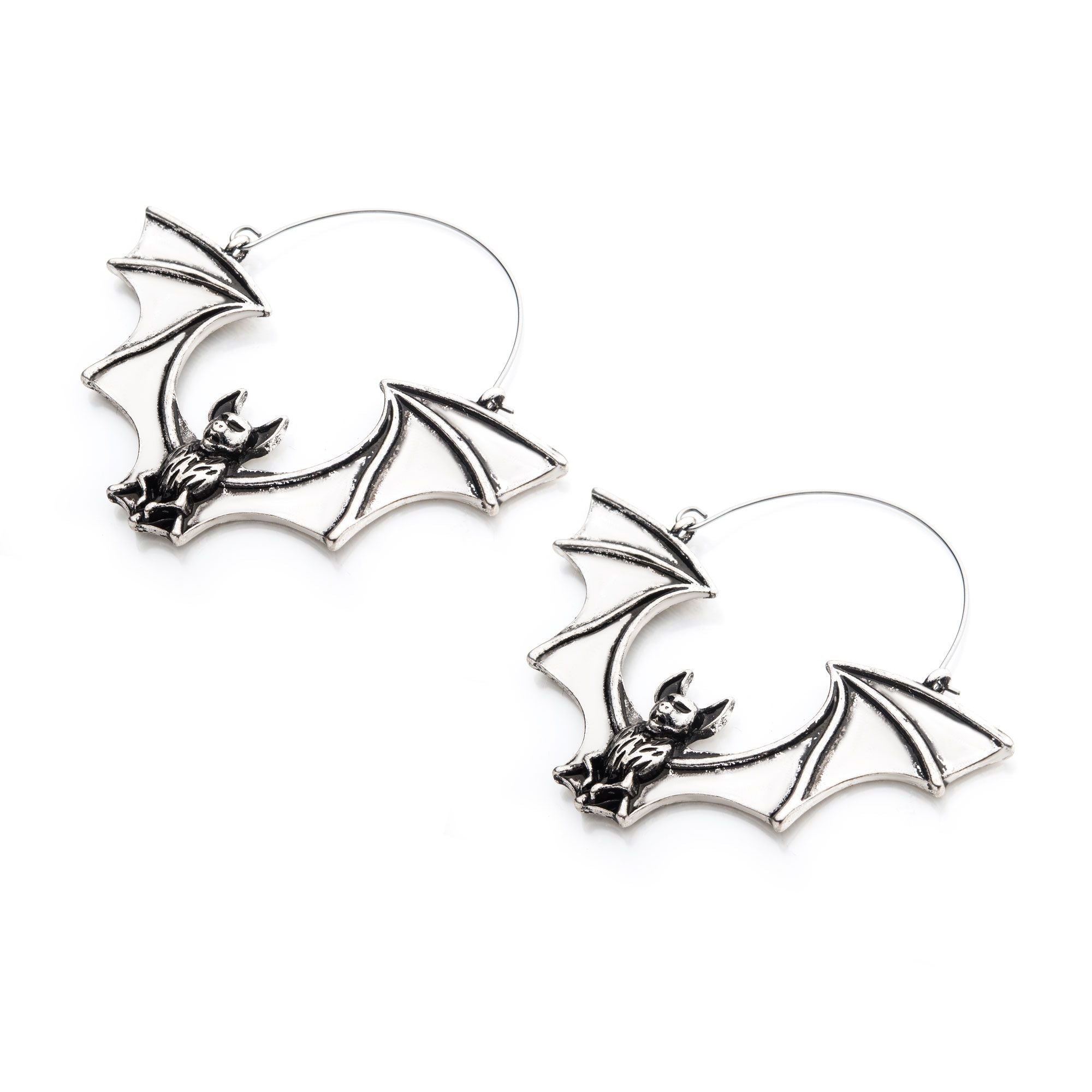 Flying Vampire Bat Plug Hoops -Rebel Bod-RebelBod