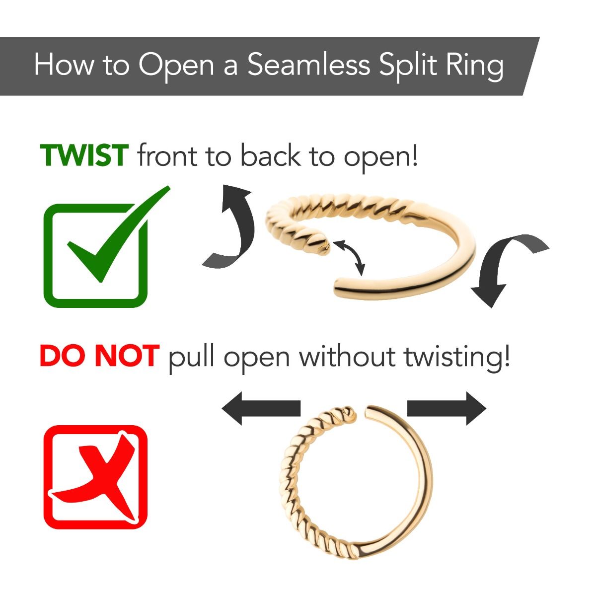SEAMLESS RING Forward Facing 4 Gem Split Ring sbvnro538 -Rebel Bod-RebelBod