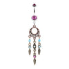 Fuchsia Beautiful Vintage Style Dream Catcher Belly Button Ring