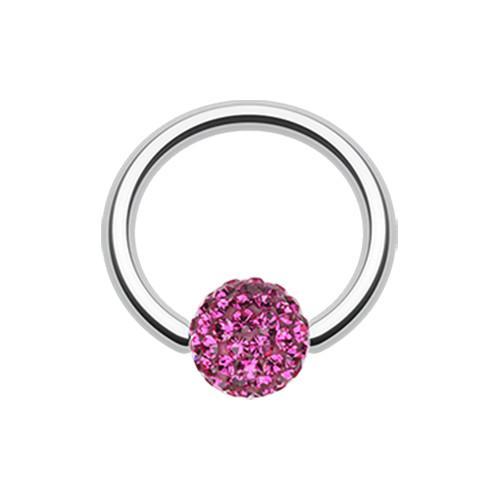 Fuchsia Multi-Sprinkle Dot Multi Gem Captive Bead Ring