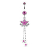 Fuchsia Shimmering Star Banner Belly Button Ring