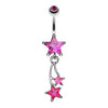 Fuchsia Shooting Star Sparkle Belly Button Ring