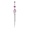 Fuchsia Shooting Stars Heart Belly Button Ring