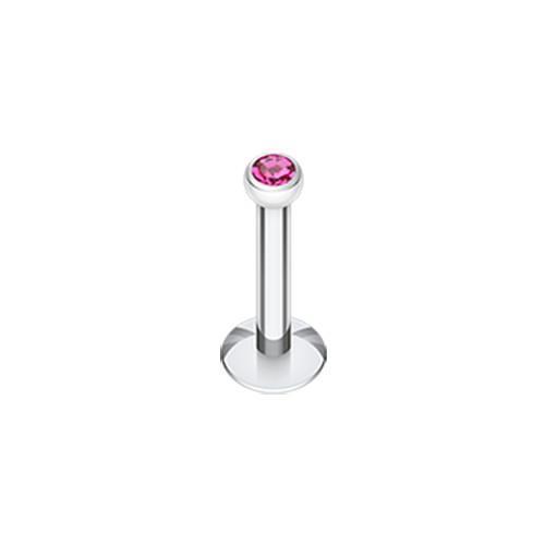 Fuchsia Gem Ball Internally Threaded Labret