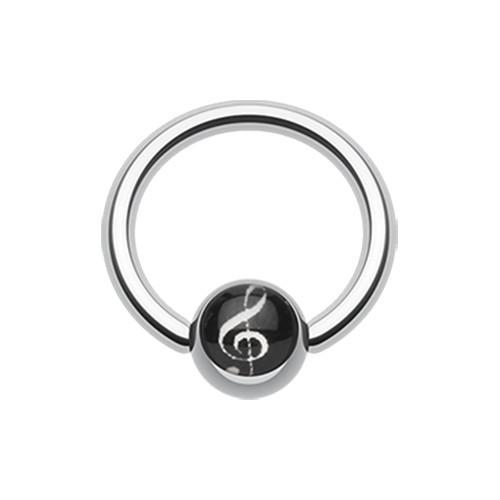 G-Clef Logo Ball Captive Bead Ring