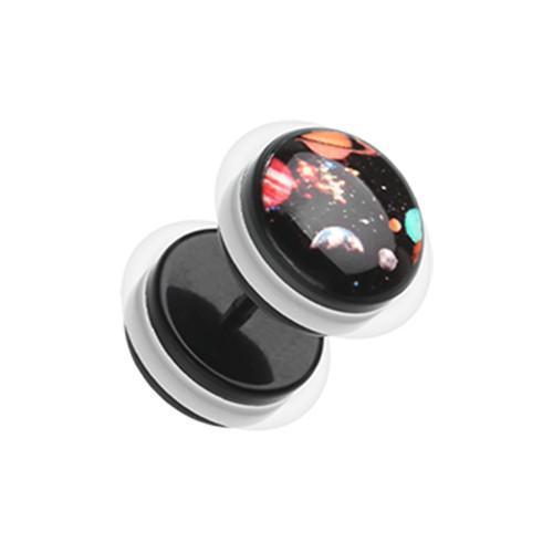 Galaxy Universe Acrylic Fake Plug w/ O-Rings - 1 Pair