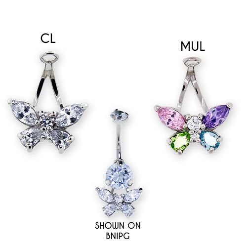 Gem Butterfly Navel Hanger - 1 Piece -Rebel Bod-RebelBod