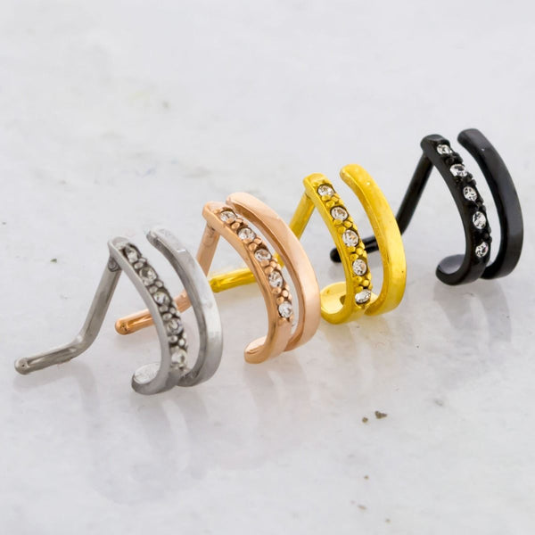 Gem Double Nose Curve Piece Rebel Bod - Main Image