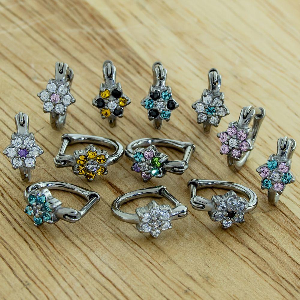 SEAMLESS CLICKER Gem Flower Ear Clicker - 1 Piece -Rebel Bod-RebelBod