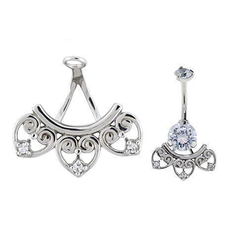 Gem Heart Navel Hanger - 1 Piece