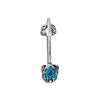 Gem Peacock Feather Belly Ring - 1 Piece
