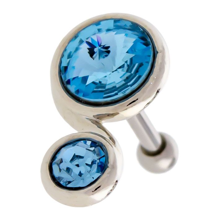 Cartilage Earring - Cartilage Barbell Gem Swirl Ear Barbell - 1 Piece -Rebel Bod-RebelBod