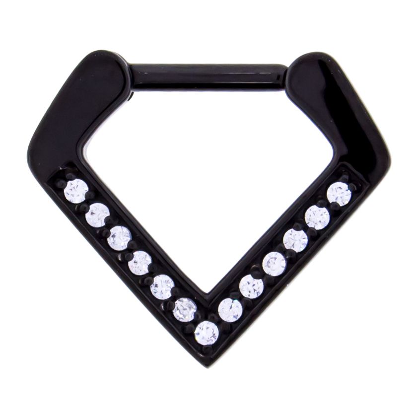 SEAMLESS CLICKER Gemmed v Septum Clicker - 1 Piece -Rebel Bod-RebelBod