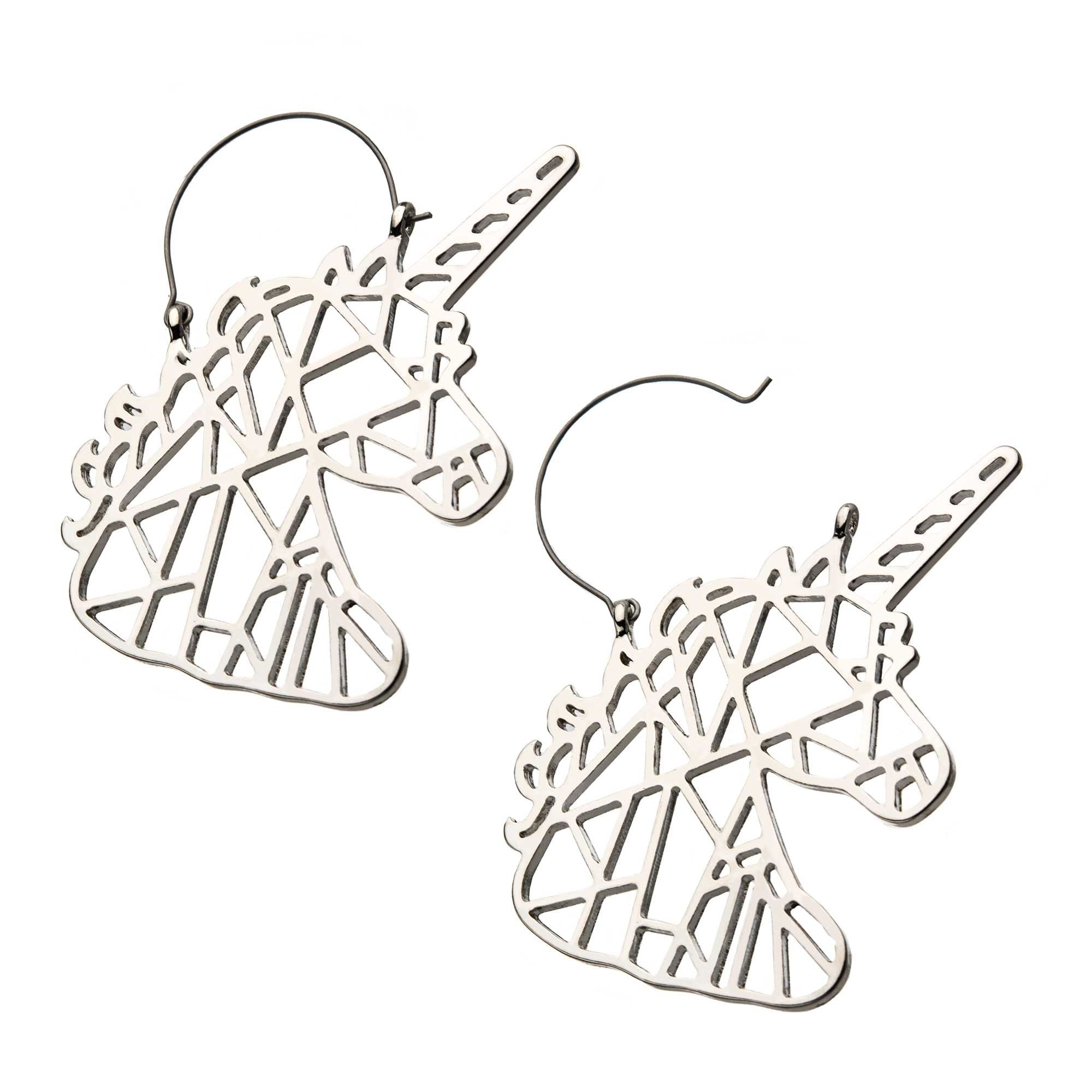 Tapers - Hanging Geometric Unicorn Plug Hoop -Rebel Bod-RebelBod