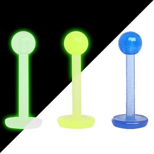 Glow In The Dark Bioflex Nose Hoop Rings - 18G/20G, Sold In Pairs (8mm, 10mm)