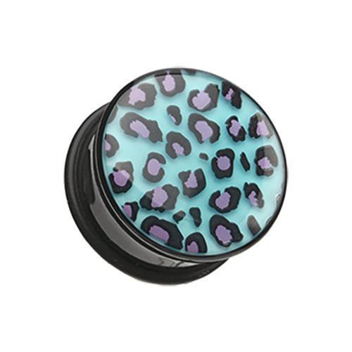 Glow in the Dark Cheetah Print Single Flared Ear Gauge Plug - 1 Pair