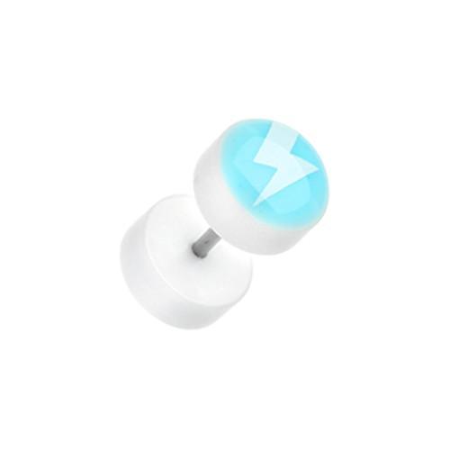 Glow in the Dark Electro Lightning Acrylic Fake Plug - 1 Pair