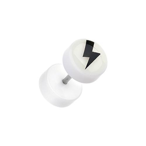 Glow in the Dark Lighting Bolt Acrylic Fake Plug - 1 Pair