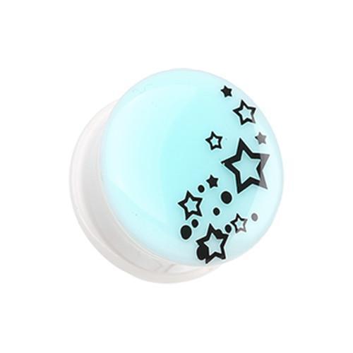 Glow in the Dark Star Cluster Single Flared Ear Gauge Plug - 1 Pair