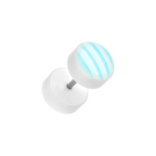 Fake Plug Earring Glow in the Dark Stripes Acrylic Fake Plug - 1 Pair -Rebel Bod-RebelBod