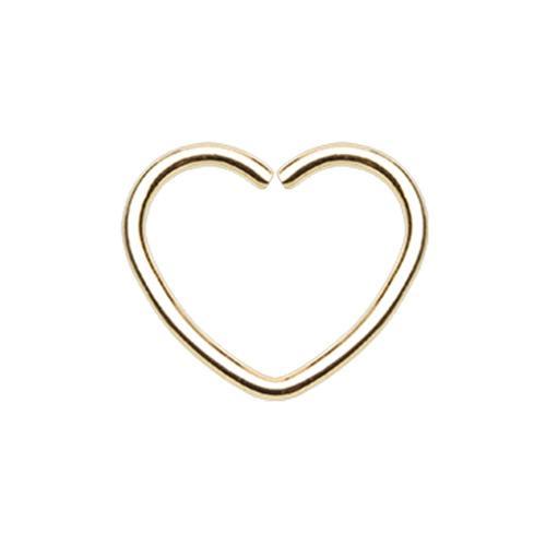 Gold Heart Shaped Bendable Twist Hoop Ring