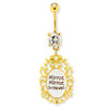 Gold Mirror Dangle Belly Ring - 1 Piece