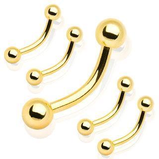 CURVED BARBELL/Eyebrow Piercing/Nipple Piercing/Nipple Rings/Daith/Smiley Piercing Gold Plated 316L Surgical Steel Curved Barbell with Ball -Rebel Bod-RebelBod