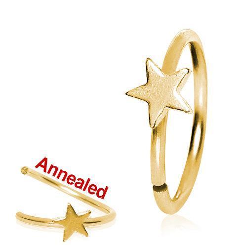 Gold Plated Annealed Star Nose Hoop